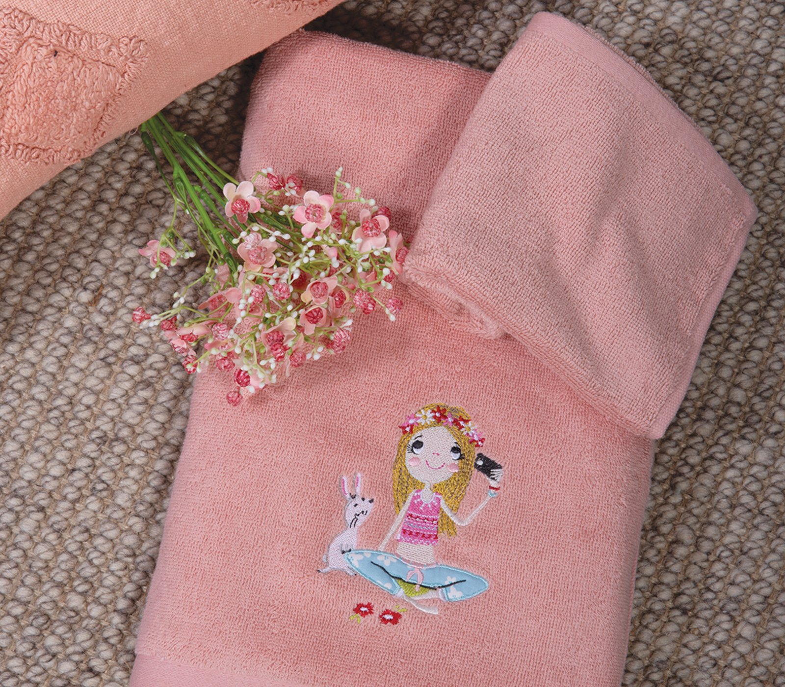 5205495602301 Σετ Πετσέτες Παιδικές 2 Τεμαχίων Nef Nef Camping Coral - Image 1