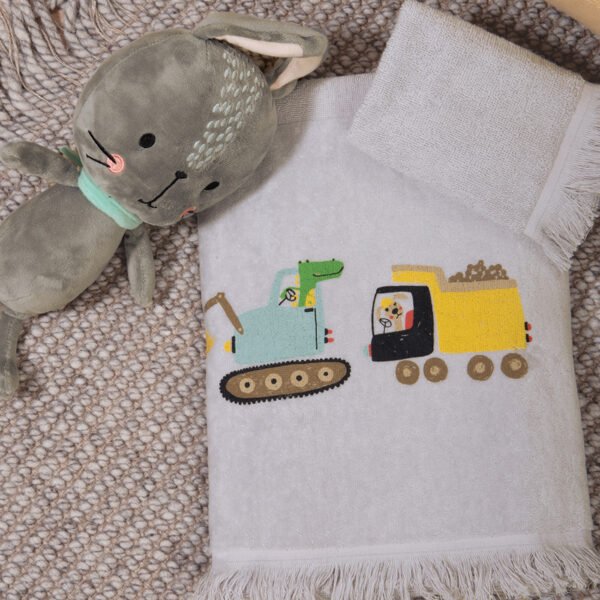 Σετ Πετσέτες Παιδικές 2 Τεμαχίων Nef Nef Fun At Work Grey