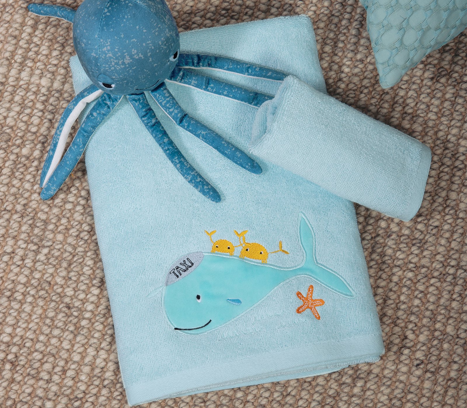 5205495602349 Σετ Πετσέτες Παιδικές 2 Τεμαχίων Nef Nef Pacific Aqua - Image 1