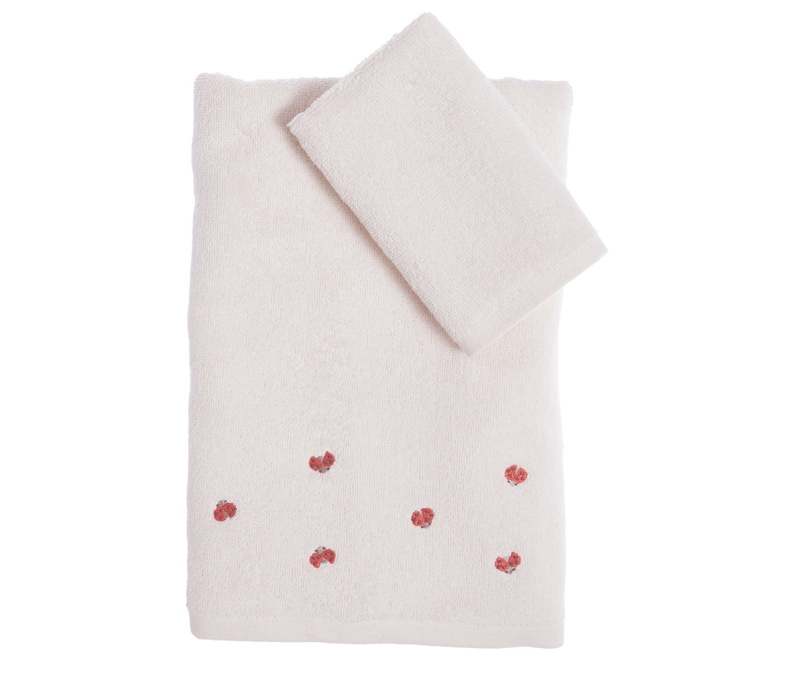 5205495602424 Σετ Πετσέτες Παιδικές 2 Τεμαχίων Nef Nef Lady Bug Ecru - Image 1
