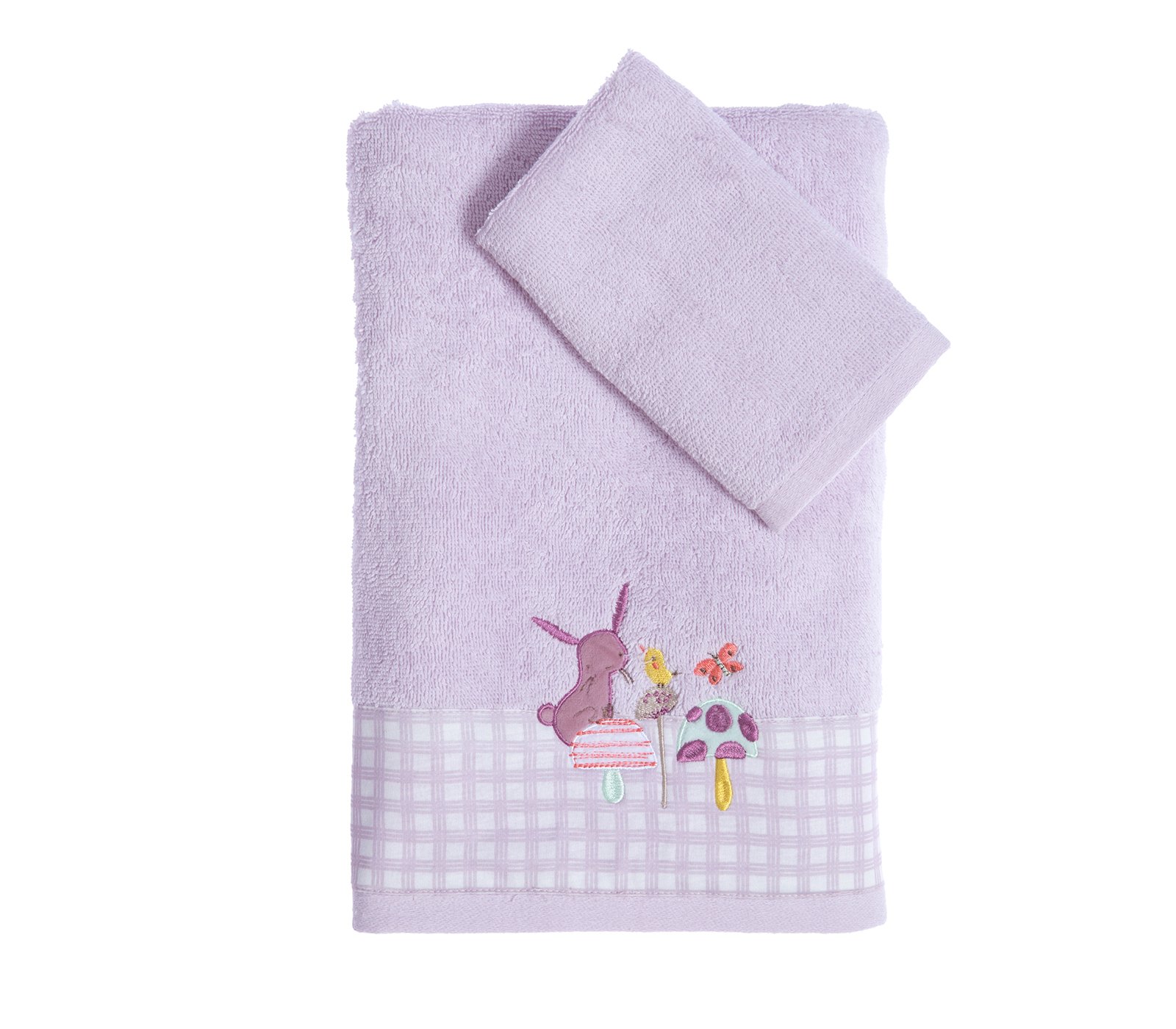 5205495602462 Σετ Πετσέτες Παιδικές 2 Τεμαχίων Nef Nef Petit Jardin Lilac - Image 1