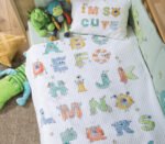 Κουβέρτα Πικέ Κούνιας 110×150 Nef Nef Alphabet Monster White