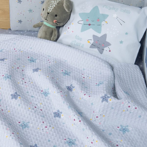 Κουβέρτα Πικέ Κούνιας 110×150 Nef Nef Explore The Universe L.Blue