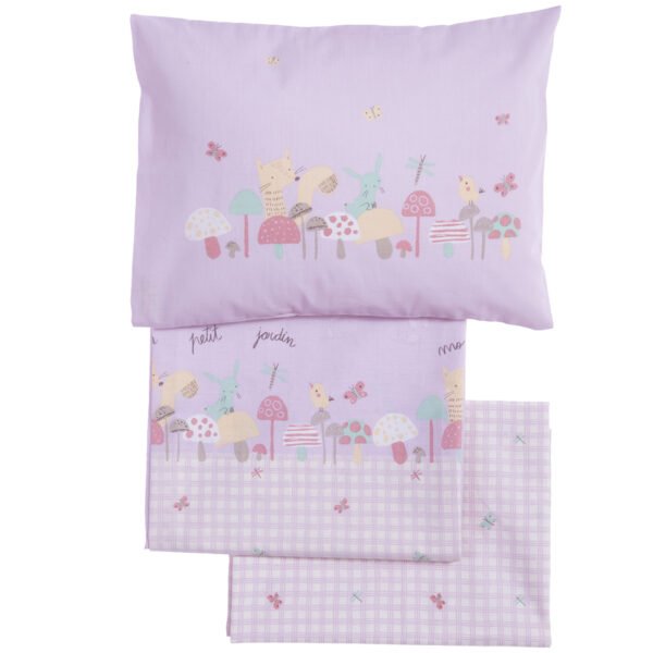 Σετ Σεντόνια Κούνιας 120×170 Nef Nef Petit Jardin Lilac