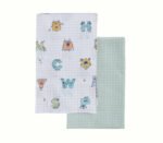 Σετ Σεντόνια Βρεφικά Λίκνου 70×120 Nef Nef Alphabet Monster Pistachio