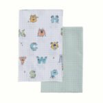 Σετ Σεντόνια Βρεφικά Λίκνου 70×120 Nef Nef Alphabet Monster Pistachio