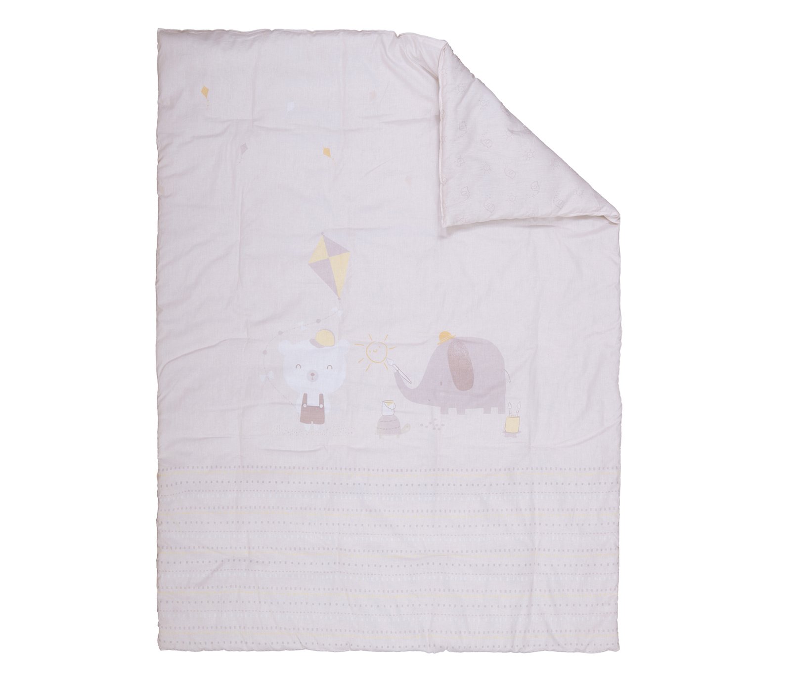 5205495605340 Κουβερλί Κούνιας 110×140 Nef Nef Happy Days Greige - Image 1