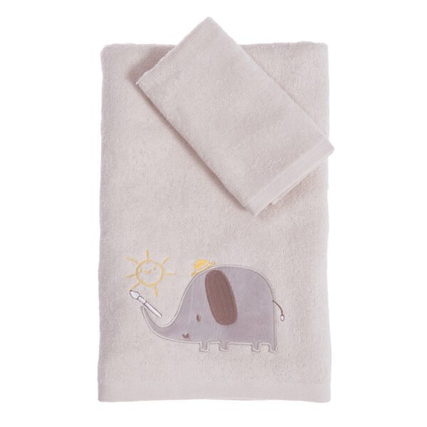 Σετ Πετσέτες Παιδικές 2 Τεμαχίων Nef Nef Happy Days Greige