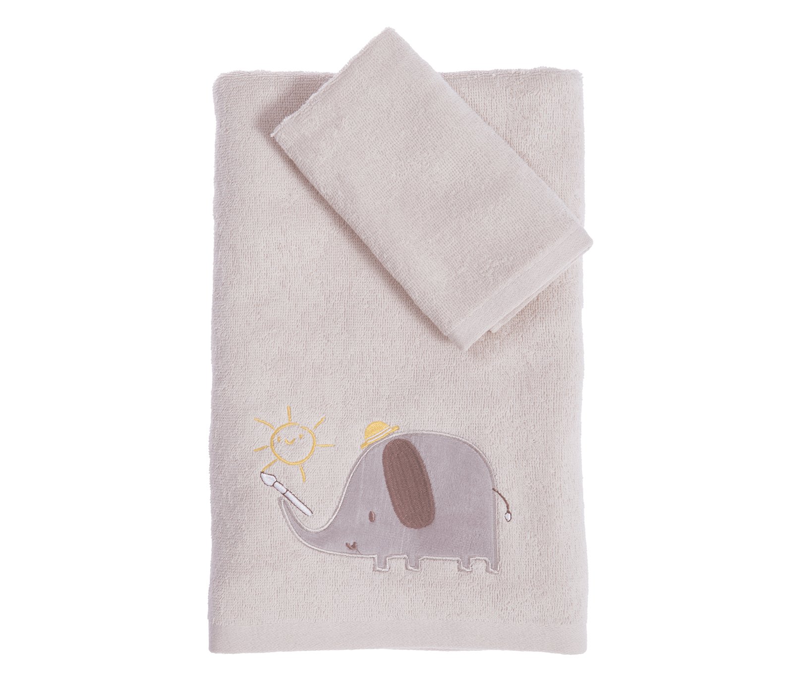 5205495606064 Σετ Πετσέτες Παιδικές 2 Τεμαχίων Nef Nef Happy Days Greige - Image 1