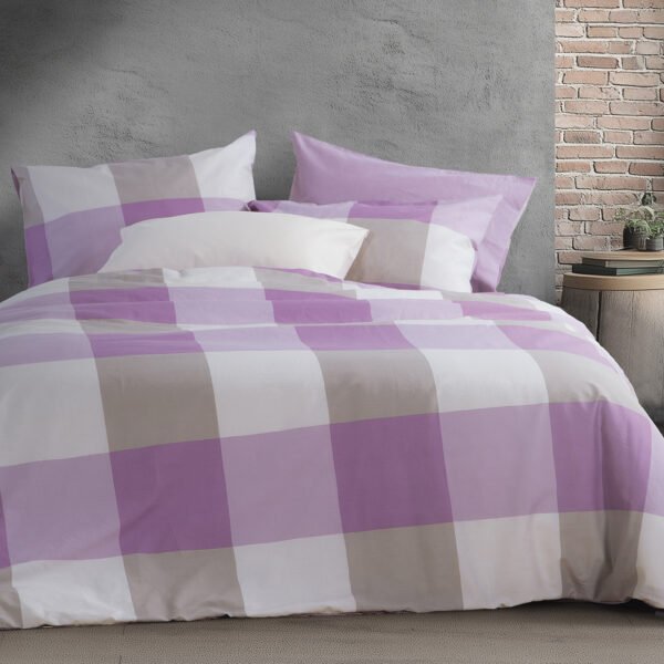 Σετ Σεντόνια Υπέρδιπλα 240×270 Nef Nef Casual Check Mauve