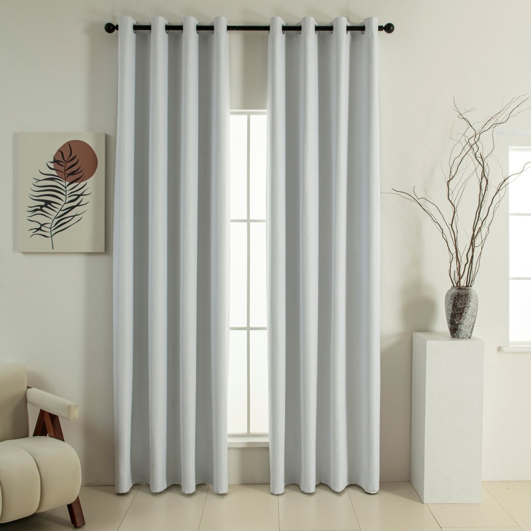 8391_ecru Beauty Home Κουρτίνα Full Blackout σκίασης με 8 κρίκους Soft Art 8391 Ice-Ecru 140x270 Πάγου - Image 1