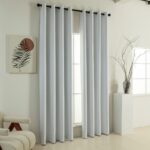 Beauty Home Κουρτίνα Full Blackout σκίασης με 8 κρίκους Soft Art 8391 Ice-Ecru 140x270 Πάγου - Image 2