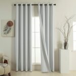 Beauty Home Κουρτίνα Full Blackout σκίασης με 8 κρίκους Soft Art 8391 Ice-Ecru 140x270 Πάγου - Image 6