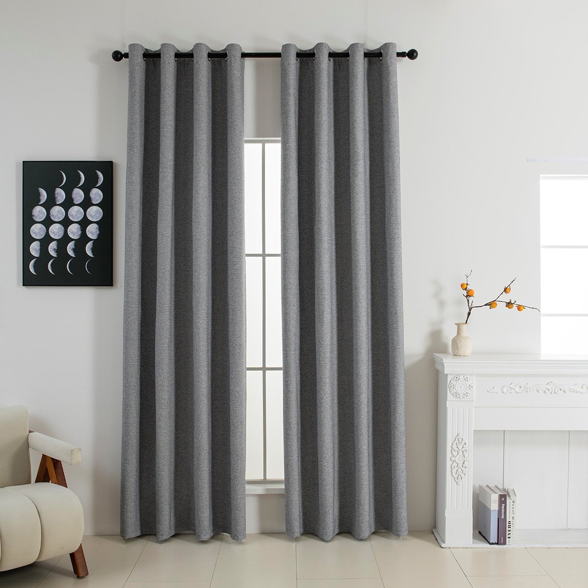 8392_Grey Beauty Home Κουρτίνα Full Blackout σκίασης με 8 κρίκους Elite Art 8392 Grey-Νο7 140x270 Σκούρο Γκρι - Image 1