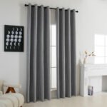 Beauty Home Κουρτίνα Full Blackout σκίασης με 8 κρίκους Elite Art 8392 Grey-Νο7 140x270 Σκούρο Γκρι - Image 2