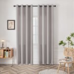 Beauty Home Κουρτίνα μεσαίας σκίασης με 8 μεταλλικούς κρίκους Effect Art 8443 140x270 Ασημί