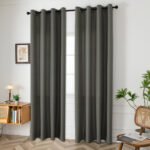 Beauty Home Κουρτίνα μεσαίας σκίασης με 8 μεταλλικούς κρίκους Effect Art 8443 140x270 Ανθρακί - Image 2