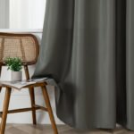 Beauty Home Κουρτίνα μεσαίας σκίασης με 8 μεταλλικούς κρίκους Effect Art 8443 140x270 Ανθρακί - Image 9