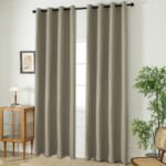 Beauty Home Κουρτίνα Blackout Jacquard σκίασης με 8 μεταλλικούς κρίκους Glare Art 8444 140x270 Άμμου - Image 2