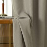 Beauty Home Κουρτίνα Blackout Jacquard σκίασης με 8 μεταλλικούς κρίκους Glare Art 8444 140x270 Άμμου - Image 12