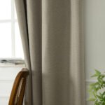 Beauty Home Κουρτίνα Blackout Jacquard σκίασης με 8 μεταλλικούς κρίκους Glare Art 8444 140x270 Άμμου - Image 7