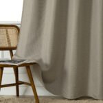 Beauty Home Κουρτίνα Blackout Jacquard σκίασης με 8 μεταλλικούς κρίκους Glare Art 8444 140x270 Άμμου - Image 9