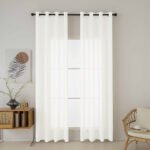 Beauty Home Κουρτίνα γάζα μονόχρωμη με 8 μεταλλικούς κρίκους Fit Art 8447 140x270 Εκρού