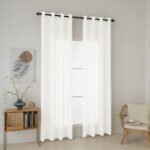 Beauty Home Κουρτίνα γάζα μονόχρωμη με 8 μεταλλικούς κρίκους Fit Art 8447 140x270 Εκρού - Image 2