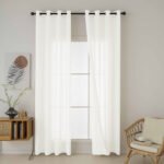Beauty Home Κουρτίνα γάζα μονόχρωμη με 8 μεταλλικούς κρίκους Fit Art 8447 140x270 Εκρού - Image 7