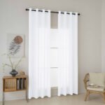 Beauty Home Κουρτίνα γάζα μονόχρωμη με 8 μεταλλικούς κρίκους Fit Art 8447 140x270 Λευκό - Image 2