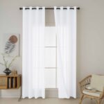 Beauty Home Κουρτίνα γάζα μονόχρωμη με 8 μεταλλικούς κρίκους Fit Art 8447 140x270 Λευκό - Image 7