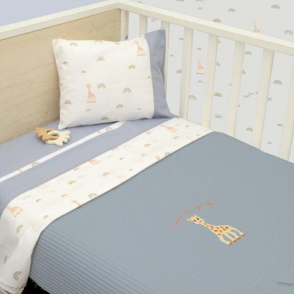 Κουβέρτα Πικέ Κούνιας 100x140 Design 501 Sophie La Girafe