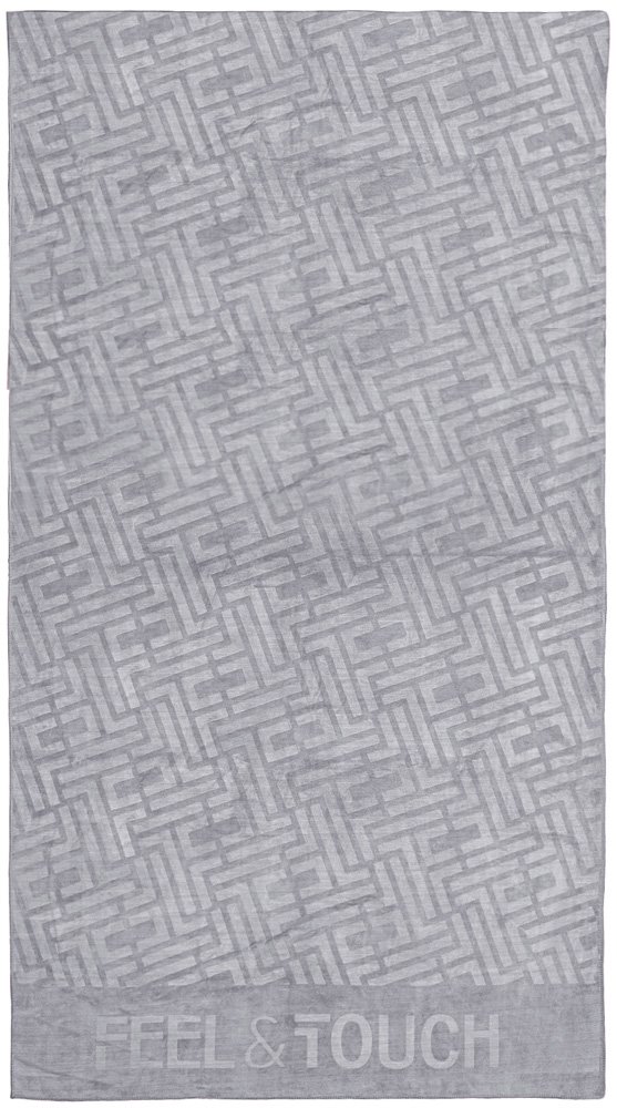 1830086125003 Πετσέτα Θαλάσσης 90×170 Feel And Touch Icon Titanium - Image 1