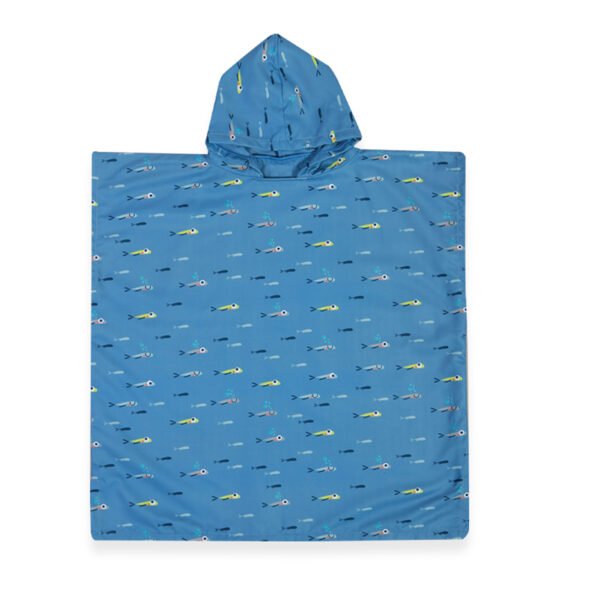 Παιδικό Πόντσο 65×65 Nef Nef Fish Team Blue Microfiber