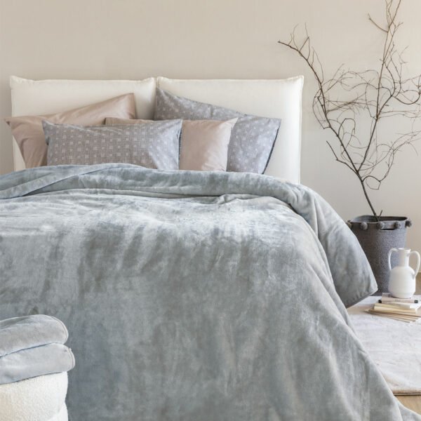 Κουβέρτα Βελουτέ 240x260 DREAM VELOUR/4 ASH Γκρι Palamaiki