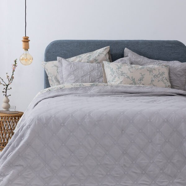 Σετ Κουβερλί υπέρδιπλο 220x240 IFIGENEIA SILVER Γκρι Palamaiki