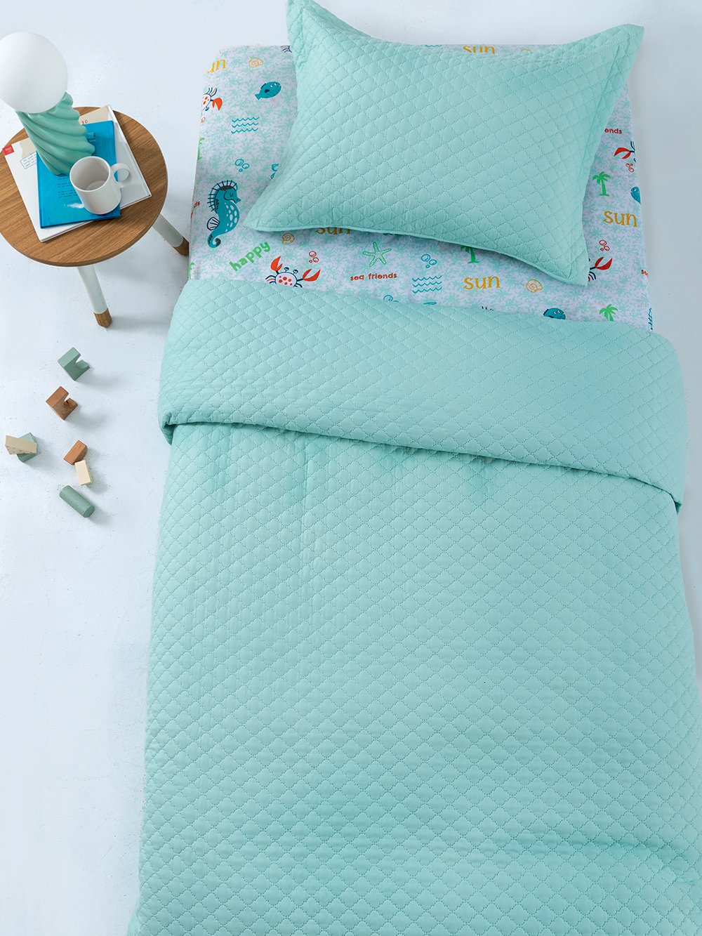 5205857290405_5 Σετ Κουβερλί ημίδιπλο 160x240 JENN/2 AQUA Γαλάζιο Palamaiki - Image 1