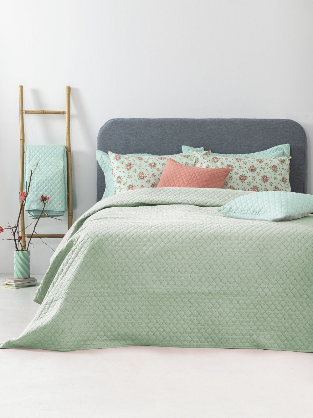 5205857290443_3 Σετ Κουβερλί υπέρδιπλο 220x240 JENN/2 GREEN Πράσινο Palamaiki - Image 1