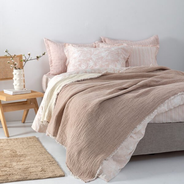 Κουβέρτα muslin 170x240 MOUS BEIGE Μπεζ Palamaiki