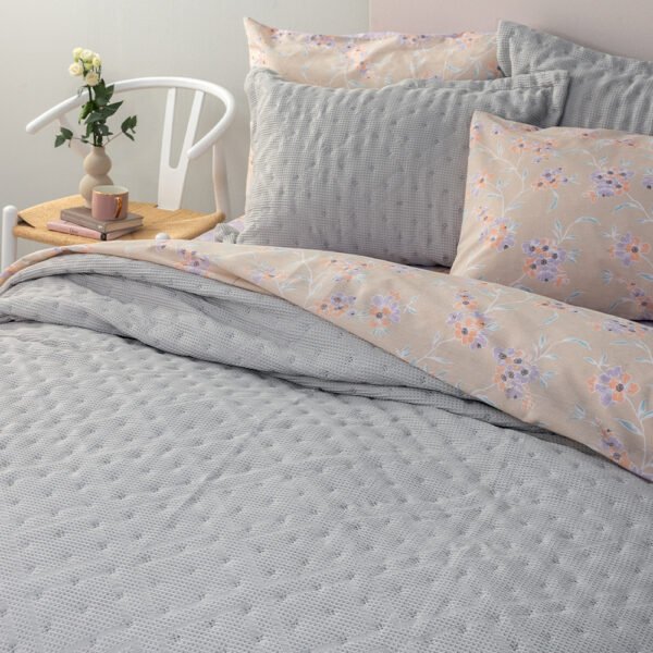 Κουβερλί υπέρδιπλο 220x240 ALISON GREY Γκρι Palamaiki