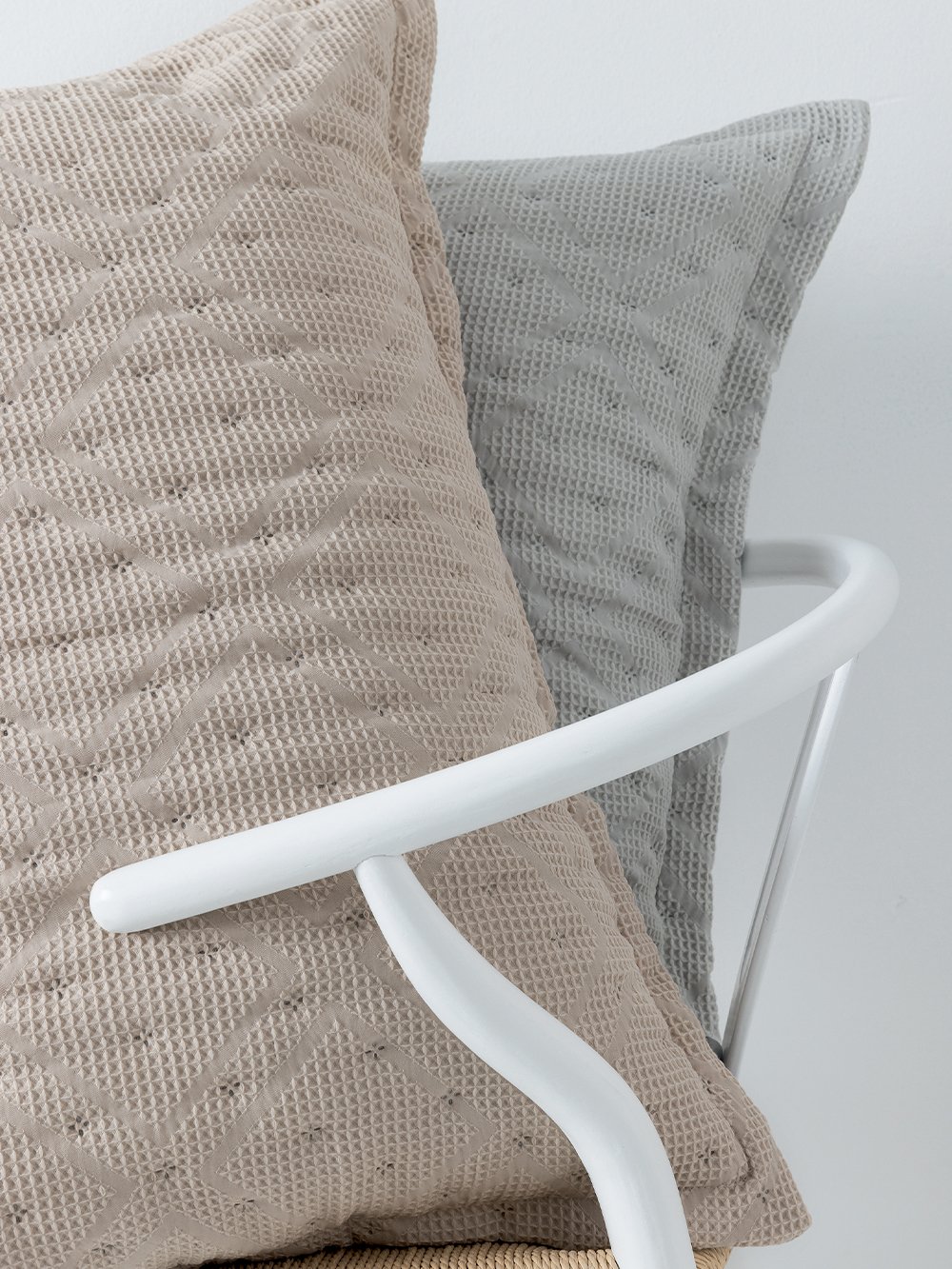 5205857292201_3 Ζεύγος μαξιλαροθήκες 50x70 Oxford ALISON GREY Γκρι Palamaiki - Image 1