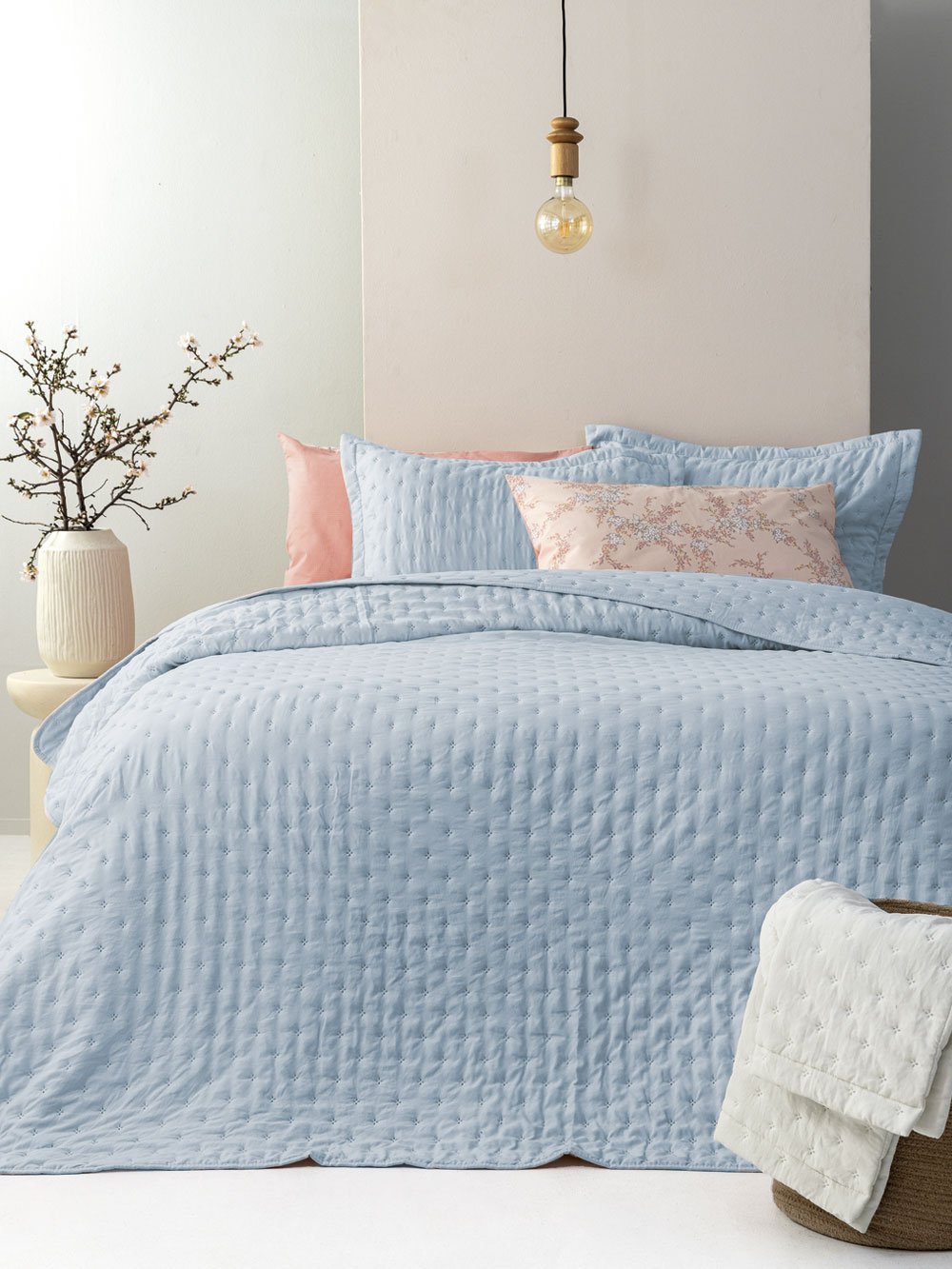 5205857292287_3 Κουβερλί υπέρδιπλο 220x240 NICO CIEL Γαλάζιο Palamaiki - Image 1