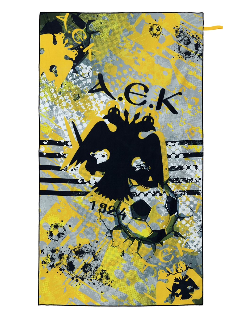 5205857292683_2 Πετσέτα Θαλάσσης Beach Collection 90x160 NM AEK Κίτρινο Palamaiki MicroFiber - Image 1