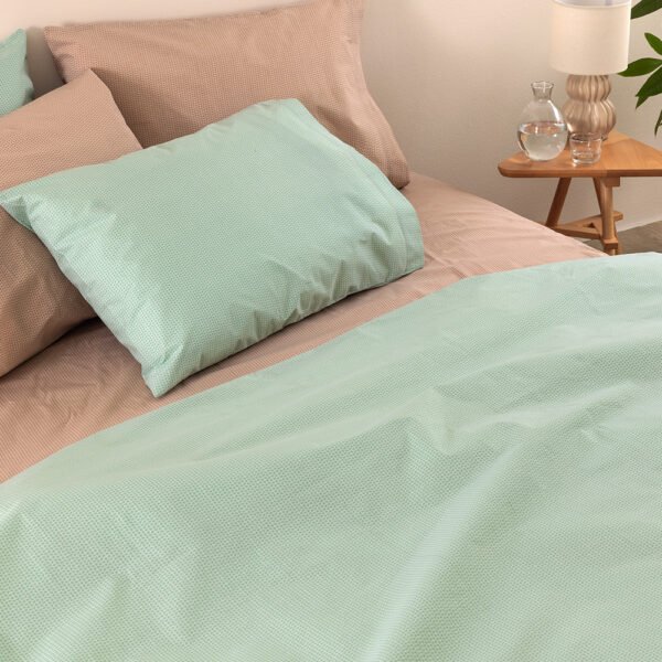 Σετ Υπέρδιπλα Σεντόνια 240x260 TOTEM MINT Χωρίς Λάστιχο Καφέ Palamaiki