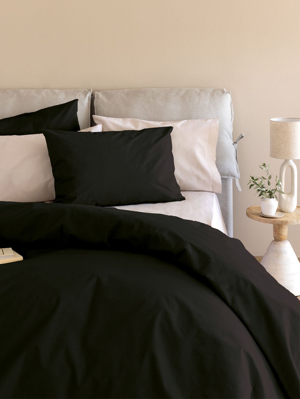 5205857294069_5 Σετ Υπέρδιπλα Σεντόνια 170x200+32 ETOILE/2 JET BLACK Με Λάστιχο Μαύρο Palamaiki - Image 1