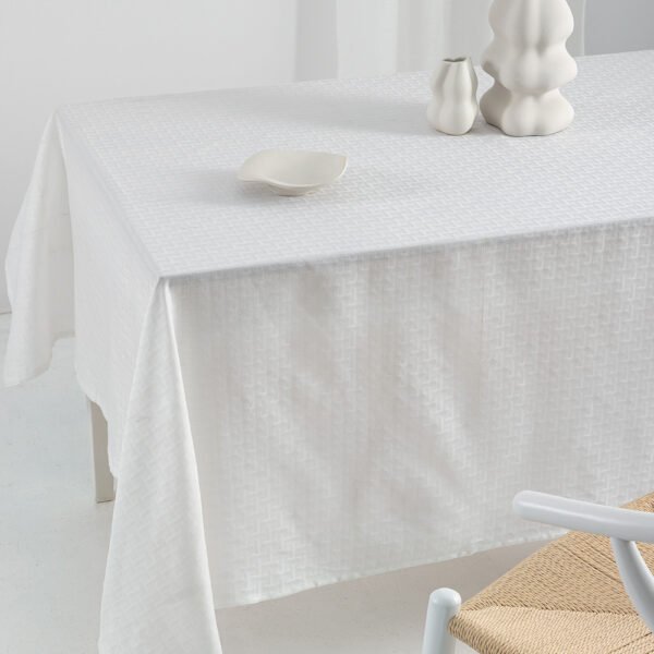 Τραπεζομάντηλο Αλεκιαστο Formal Dinner 175x260 MILLY WHITE Λευκό Palamaiki