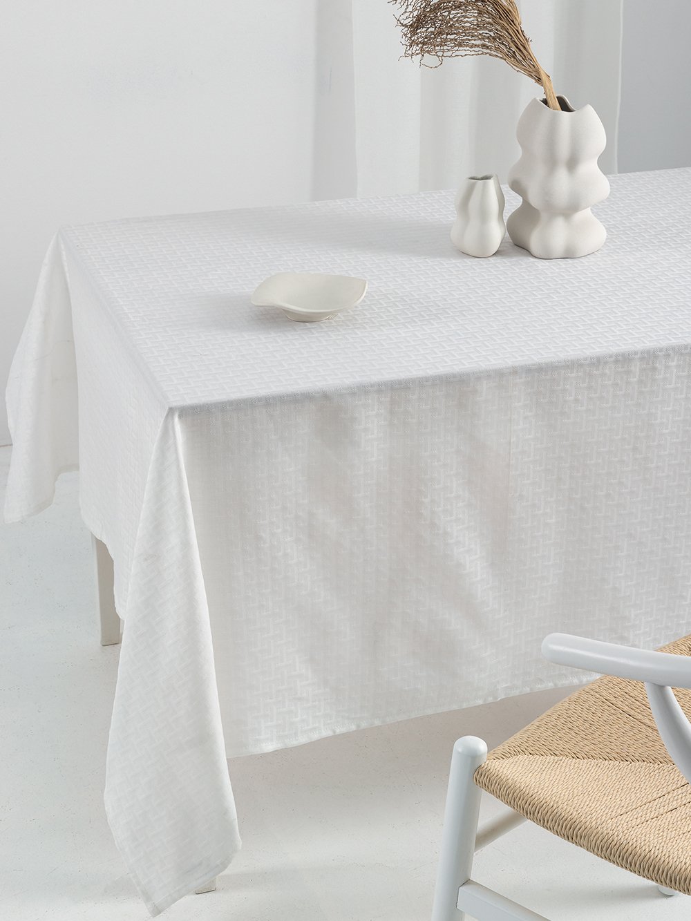 5205857295417_2 Τραπεζομάντηλο Αλεκιαστο Formal Dinner 175x260 MILLY WHITE Λευκό Palamaiki - Image 1