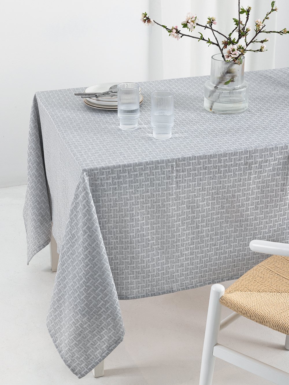 5205857295424_2 Τραπεζομάντηλο Αλεκιαστο Formal Dinner 175x260 MILLY GREY Γκρι Palamaiki - Image 1