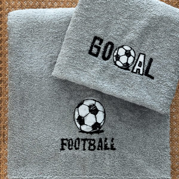 Σετ Παιδικές Πετσέτες Kids Bath GOAL Γκρι Palamaiki