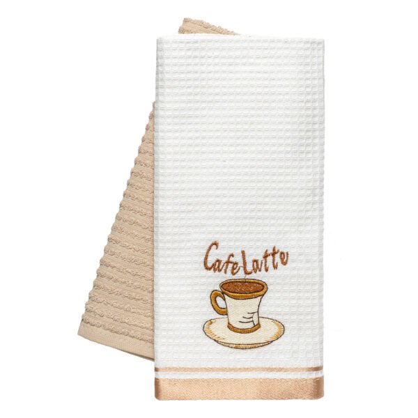 Beauty Home Ποτηρόπανα σετ 2τμχ Latte Art 8804 40x60 Μπεζ